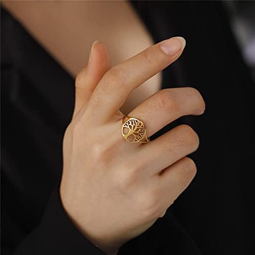עץ החיים של ברייטווין טבעת מתכווננת ויקינג ויקינג נירוסטה צבע זהב טבעות אצבעות תכשיטים תכשיטים לנשים