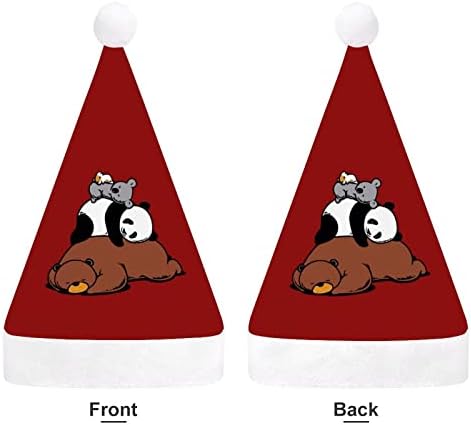 דוב פנדה קואלה חג המולד כובעי בתפזורת מבוגרים כובעי חג המולד כובע לחגים חג המולד ספקי צד