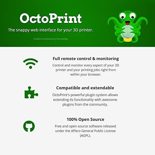 Octoprint מדפסת תלת מימד שלט רחוק שלט רחבי Webserver System Pre-Flash ו- Perland 1.75 ממ כתום