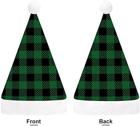 ירוק שחור באפלו משובץ חג המולד כובעי בתפזורת מבוגרים כובעי חג המולד כובע לחגים חג המולד ספקי צד