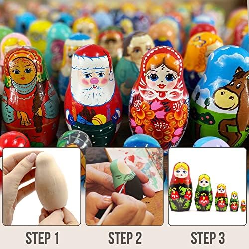 הרבה 10 בובות קינון ריקות בובות ריקות - בובות קינון רוסיות לא צבועות - בובה ריקה - בובה קינון DIY