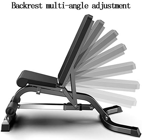 ספסל משקל מתכוונן של DUXX, ספסל ביתי שחור עיתונות לוח סכינים כיסא כושר כושר עומס מקסימלי 250 קג לוח שכיבה