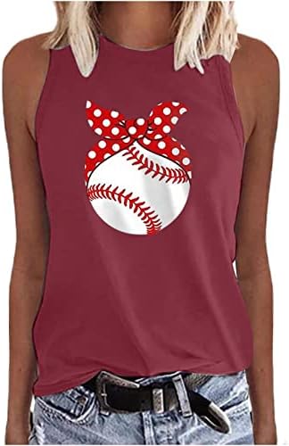 נשים של בייסבול גופיות קיץ ללא שרוולים חולצות חולצות מצחיק גרפי וסטים מקרית בייסבול משחק חולצה אימון
