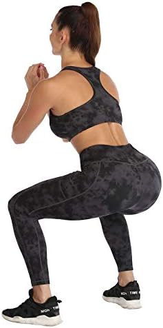 אמזון חיוני נשים חותלות יוגה עם כיסים אימון דחיסת מותניים גבוהה מפעיל מכנסי הכושר