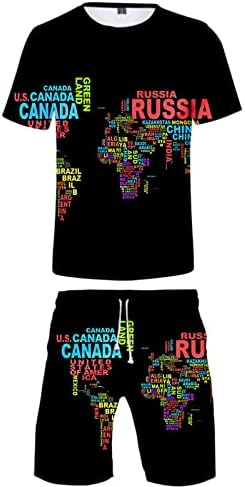 Urvip רומפר-מפת עולם-מפות עולם תלבושות קיץ תלבושות קובעות טופ ומכנסיים קצרים