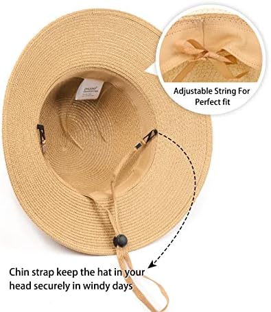 Zylioo xxl כובעי שמש קש יתר על המידה, כובעי חוף רחבים שוליים לראשים גדולים, כובעי נסיעה מתכווננים עם רצועת