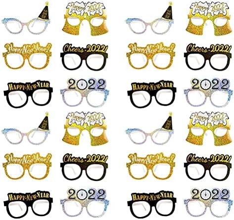 24 יחידות שנה חדשה 2022 משקפי ראייה מצחיקים משקפיים יצירתיים מצחיקים תלבושות תלבושות תלבושות למסיבת