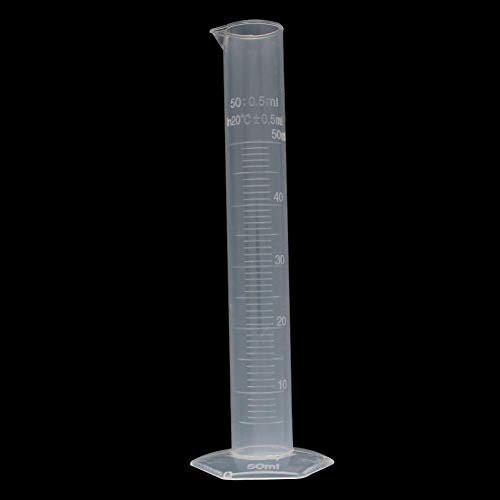 1.69 עוז פלסטיק בוגר צילינדר מדידת צילינדר עם יוצקים זרבובית עבור מדע מעבדה מבחנה כוסות ברור משושה