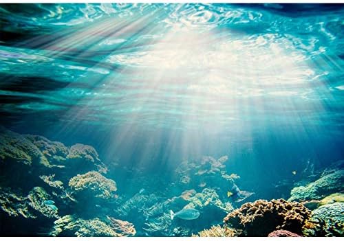 5 * 3 רגל ויניל צילום רקע אקווריום מתחת למים אור שמש רקע דגים אלמוגים רקע למסיבה תינוק ילדים ילדי תמונה