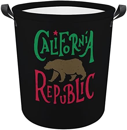 קליפורניה רפובליקת דוב סל כביסה מתקפל סל כביסה סל אחסון תיק עם ידיות