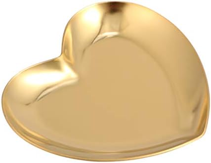 עמוספון טבעת אחסון תיבת לב בצורת תכשיטי טבעת צמידי צלחת מגש ארגונית מחזיק נירוסטה מגש הגשה צלחת מגש