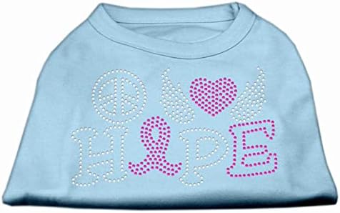 מוצרי חיית מחמד של מיראז '18 אהבת שלום הופ, סרטן שד חולצת חיות מחמד ריינסטון, 2x-גדול, ורוד בהיר