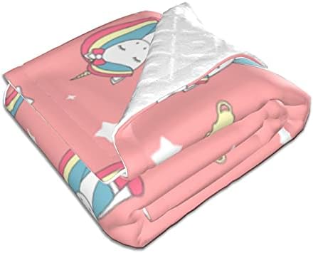 שמיכת תינוקות לילדים שמיכה סופר רכה פליס, שמיכת פעוטות עם קשת חד קרן מקסימה וחמודה 30 x 40 אינץ '