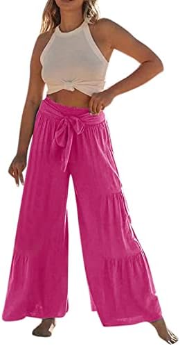 Miashui בגדים לבושים חמודים נשים קיץ מותן גבוה מותניים כותנה מכנסיים מכנסיים של מכנסי חוף מכנסיים