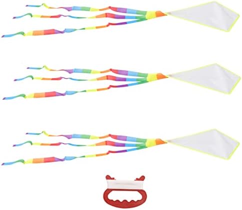 צעצועים 3 סטים DIY צביעה ערכת עפיפון ילדים לבנים ריק עפיפון ציור מלאכה ציור עפיפון מעופף קישוט קיץ