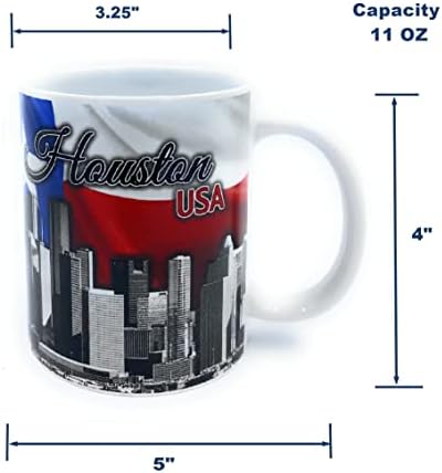 יוסטון ספל טקסס מתנות ספל לבן תה כוס יוסטון עיר סקייליין קפה כוסות טקסס מדינת דגל מזכרות