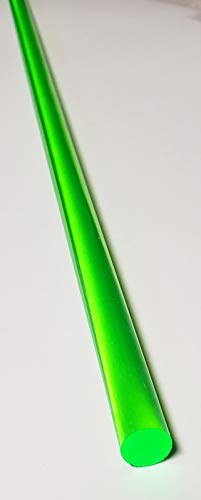 3/4 קוטר איקס 12 ארוך ירוק ברור ניאון שקוף שחול אקריליק פרספקס פייברגלס מוט - 19 מ מ איקס 304.8 מ מ