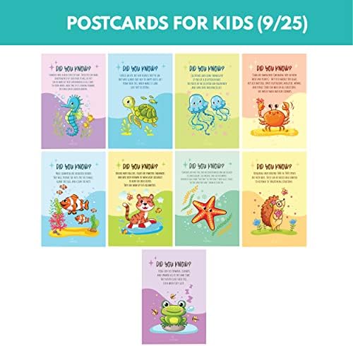 בעיצוב 50 גלויות לבעלי חיים לילדים - 25 עיצובים גלויות אמנות לבעלי חיים, כרטיסי חברות לילדים לילדים, כרטיסי
