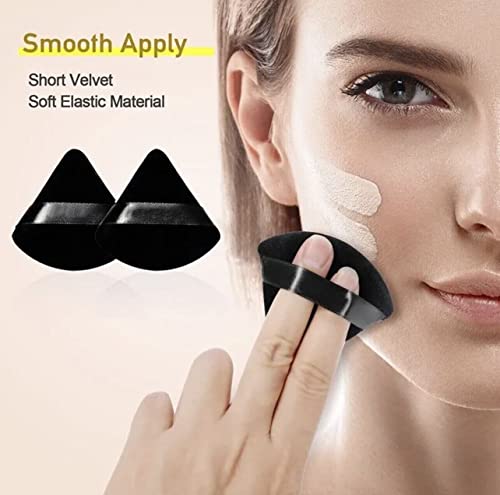 6 חתיכות שחורות של אבקת משולש ספוג איפור איפור, אבקת איפור שחור ספוג Esponja de Maquillaje Para