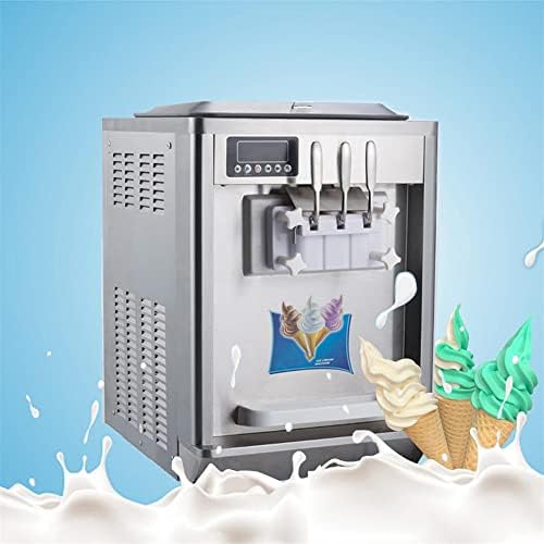 MVCKYI מסחרי משטח 3 מכונת גלידה של טעמים, 350 יח '/שעה יצרנית גלידות הגשה רכה עם מסך LCD, מקפיא קירור קירור