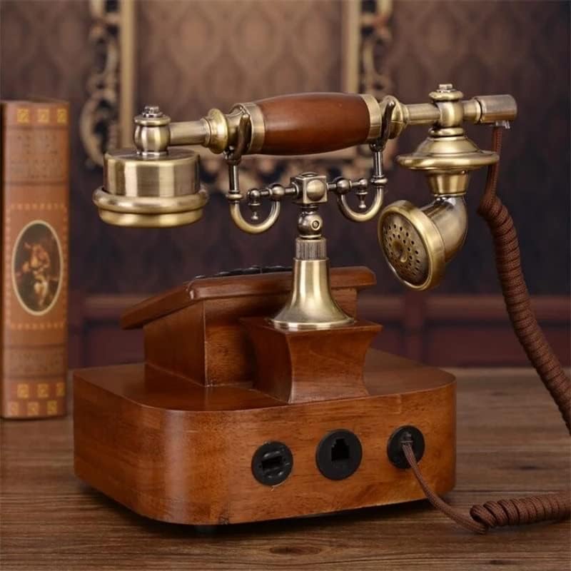MMLLZEL עתיק טלפון קווי רטרו אירופי עם זיהוי שיחה שעון רינגטון פונקציית תזמון טלפון קבוע למשרד