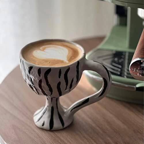 קרמיקה ספל חמוד קפה ספלי עם ייחודי זברה פסים עיצוב, גדול קרמיקה קפה ספל עם ידית עבור משרד ובית, מושלם עבור
