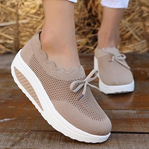 נעלי ספורט נשים נשים מדי יום החלקה מזדמנת על נעלי חוף סנדל טסות תחרה רשת ארוג