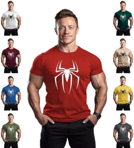 רידקה עכביש-גברים של פיתוח גוף חולצות כושר אימון למעלה אופנה אימון טי שרירים קצר שרוול