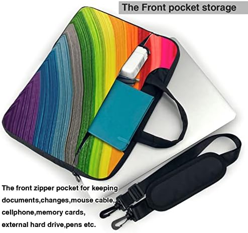 פס צבע קשת שקית מחשב נייד נייד כתף/שקית מחשב עבודה עם ידית עליון