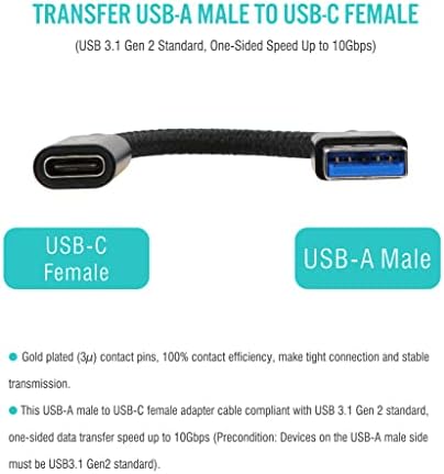 Giryriz USB C נקבה ל- USB כבל מתאם גברים, USB A ל- USB C C, מהירות חד צדדית עד 10 ג'יגה-סיביות, תואמת למחשב נייד,