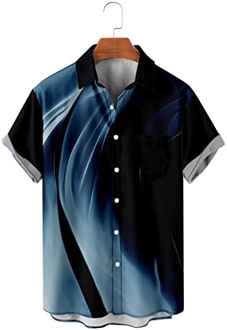 XXBR קיץ גברים חולצות הוואי כפתור למטה שרוול קצר רטרו צבע טלאים