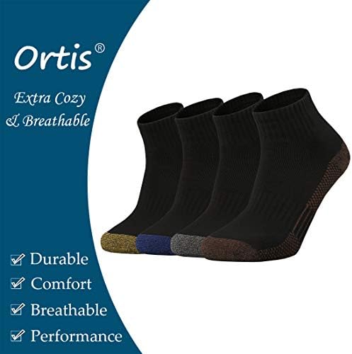 Ortis כותנה לחות פיתול רשת אוורור ביצועים ריצה כרית גרביים חתוכים נמוכים לגברים 10 חבילה