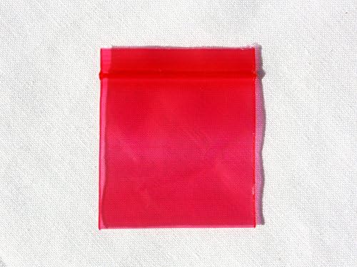 100 -חבילה 1515 1.5 x 1.5 מיני זיפוק שקיות ניילון אדומות