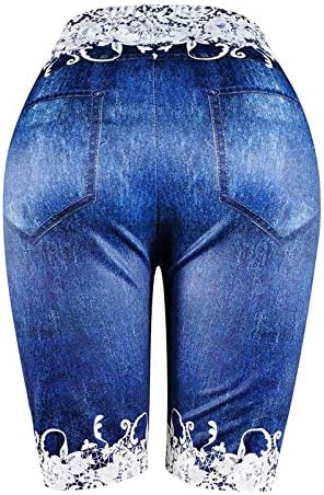 Vowua jean חותלות לנשים בתוספת גודל מותניים בגודל קפרי קצוץ חותלות ג 'ג'ינס נמתח ג'ין מראה טייץ' טייץ