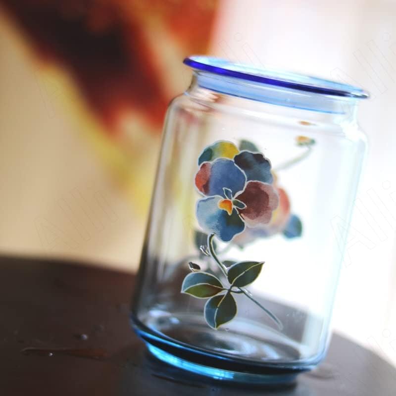יפני זכוכית אחסון צנצנת סלון קפה שולחן פרח דפוס חטיף ארגונית שולחן העבודה יצירתיות סוכריות צנצנות
