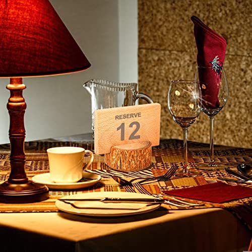MUKA עץ מותאם אישית שלט שולחן כפרי, חריטה שם שולחן עץ עגול עמדת מסעדת חתונה