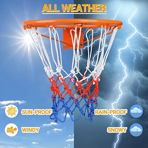 החלפת רשת כדורסל כבדה במיוחד-כל מזג אוויר אנטי שוט, מתאים לחישוקים פנימיים או חיצוניים סטנדרטיים-12