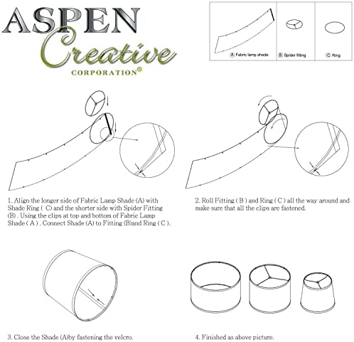 Aspen Creative 38006-2, אימפריה גוון מנורת עכביש מתקפל, שיבולת שועל, 9 למעלה X 11 תחתון X 9 גובה נטייה, סט של 2