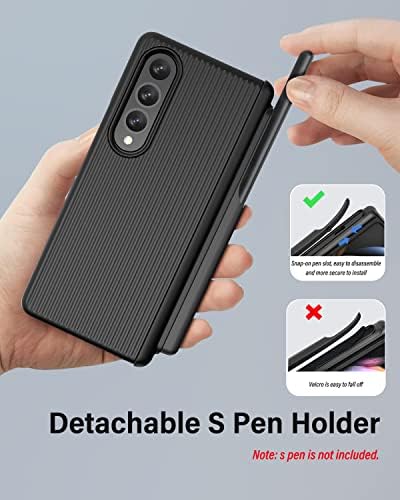 Viaotaily עבור Samsung Galaxy Z Cold 4 Case עם S Pen Holder & Screen Protector והגנה על ציר, עמידה עמידה ללא Slip