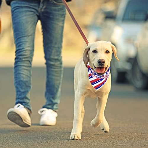 כלב בנדנות, נביריג 'כלב בנדנה צעיף ב 2 חבילה, משולש דגל אמריקאי דגל חיות מחמד אספקת ברך עם שרוך
