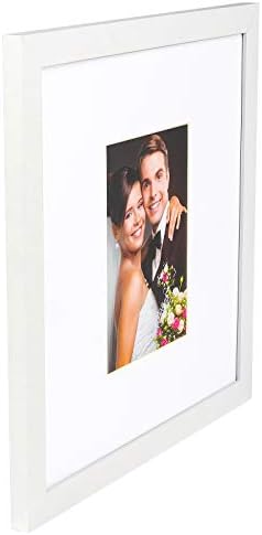 מסגרת תמונה עץ שחורה 12x12 עם מחצלת 5x7 - מתנה נהדרת - מחצלת לחתונה וחגיגה חתימות לתצוגה קיר או שולחן