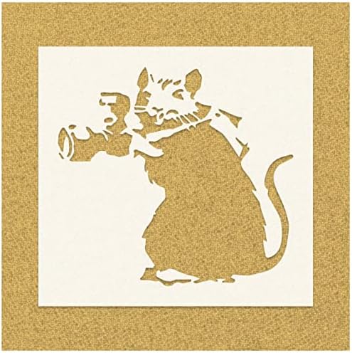 סטנסיל צלם עכברוש בנקסי לציור - חתך לייזר לשימוש חוזר 14 מיליאר שבלון - שבלול ציור אמנות קיר ציור ציור סטנסיל