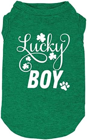 הלבשה לכלבים מזל ברי מזל מכתב הדפס חולצות תלתן לחולצות קטנות של גוד כלב גדול מתנה של יום פטריק סנט פטריק