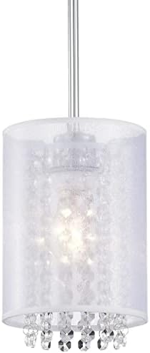 MO & OK MINI נברשת קריסטל 1 -אור מודרני רשת לבנה תליון אורות תליון מנורת גוף גודל D6 * H7.87