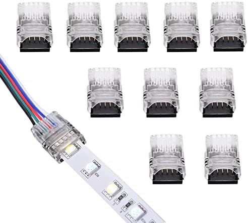 Enqimaoyi 10 pcs מחבר רצועת LED 5 פינים RGBW IP65 אטום למים עבור 12 ממ 5050 קלטת LED מוליך חיבור