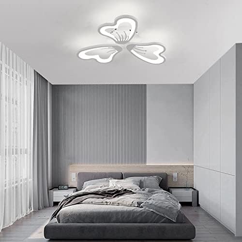 Becailyer LED מנורת תקרה מודרנית, 33W 21.6 צורת פרחים שלט רחוק לעומק, קרוב לתאורת תאורה לתקרה, עיצוב יצירתי נברשת