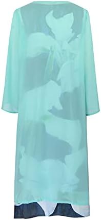 שמלת קיץ לנשים 2023 צווארון ללא שרוולים שיפון קרדיגן מוצק הדפס פרחוני שמלה ארוכה זורמת שתי חלקים