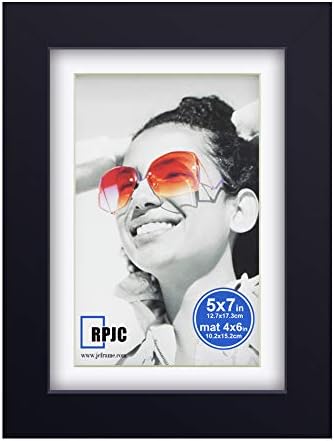 מסגרת תמונה RPJC 5x7 אינץ 'עשויה מעץ מלא ותמונות תצוגת זכוכית בהגדרה גבוהה 4x6 עם מחצלת או 5x7