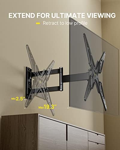 AM Alphamount TV Wall Mount Mount Full Motion עבור רוב הטלוויזיות 26-60 אינץ 'עד 70 קילוגרמים Max Vesa 400x400