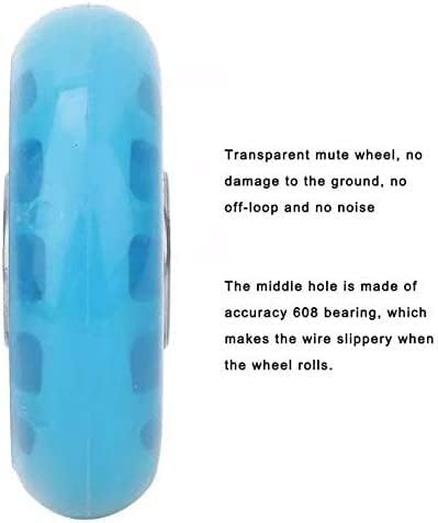 גלגלים אומקי 2.5 אינץ 'כחול כחול גלגל אילם שקוף גלגל עם עגלת מזוודות נושאים גלגלים שקטים גלגל